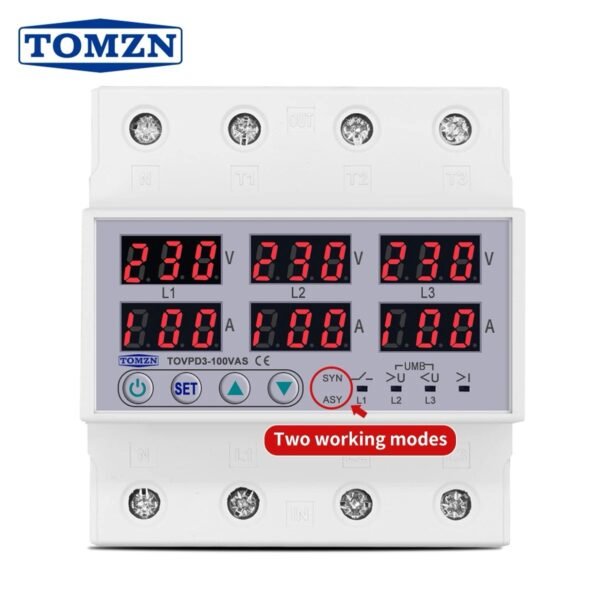 Tomzn 3 Phase Volt/Ampere Protector 100A