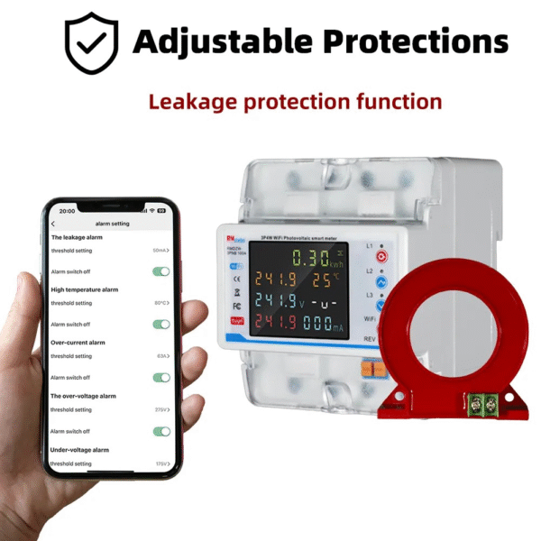 3 Phase 100A WiFi Smart Protector and Energy Meter - Image 3