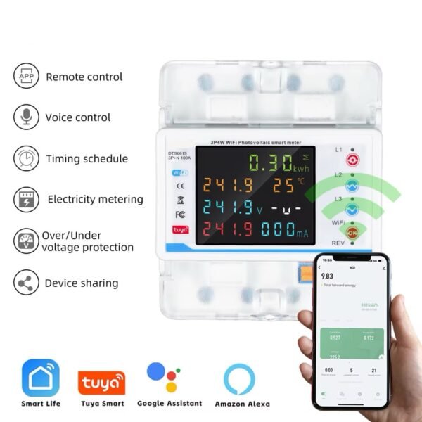 3 Phase 100A WiFi Smart Protector and Energy Meter