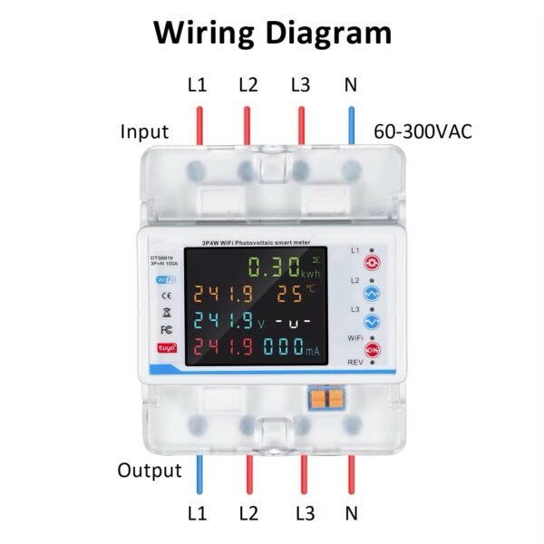 3 Phase 100A WiFi Smart Protector and Energy Meter - Image 2