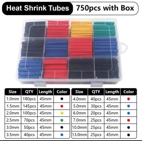 Heat Shrink Tubes Box (750 pieces)