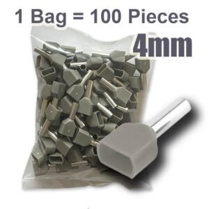 TE4012 Twin Cord End Terminal – 4mm², Pack of 100