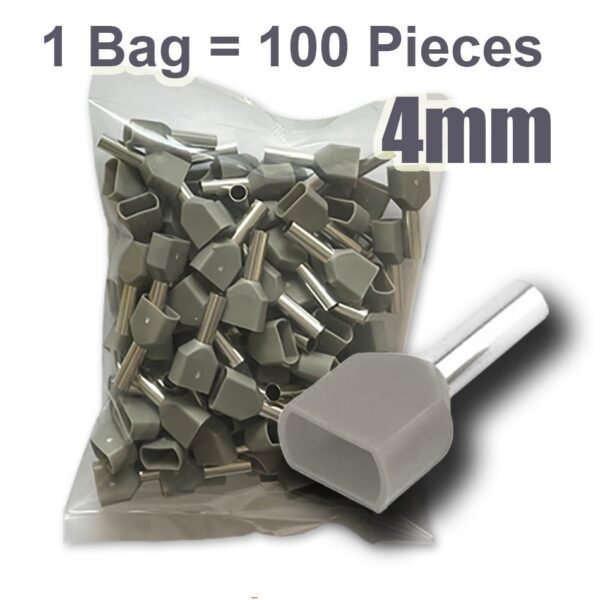 TE4012 Twin Cord End Terminal – 4mm², Pack of 100