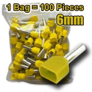 TE6014 Twin Cord End Terminal – 6mm², Pack of 100