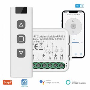 Wifi + RF Curtain Switch with Remote Control