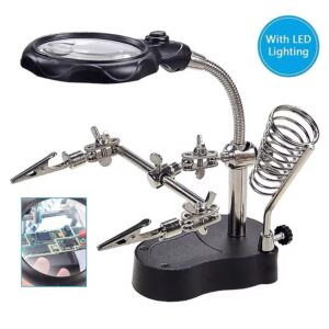 Helping Hands Soldering Station with LED Light & Magnifying Glass