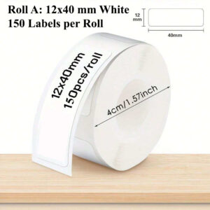 Label Roll 12x40 mm White