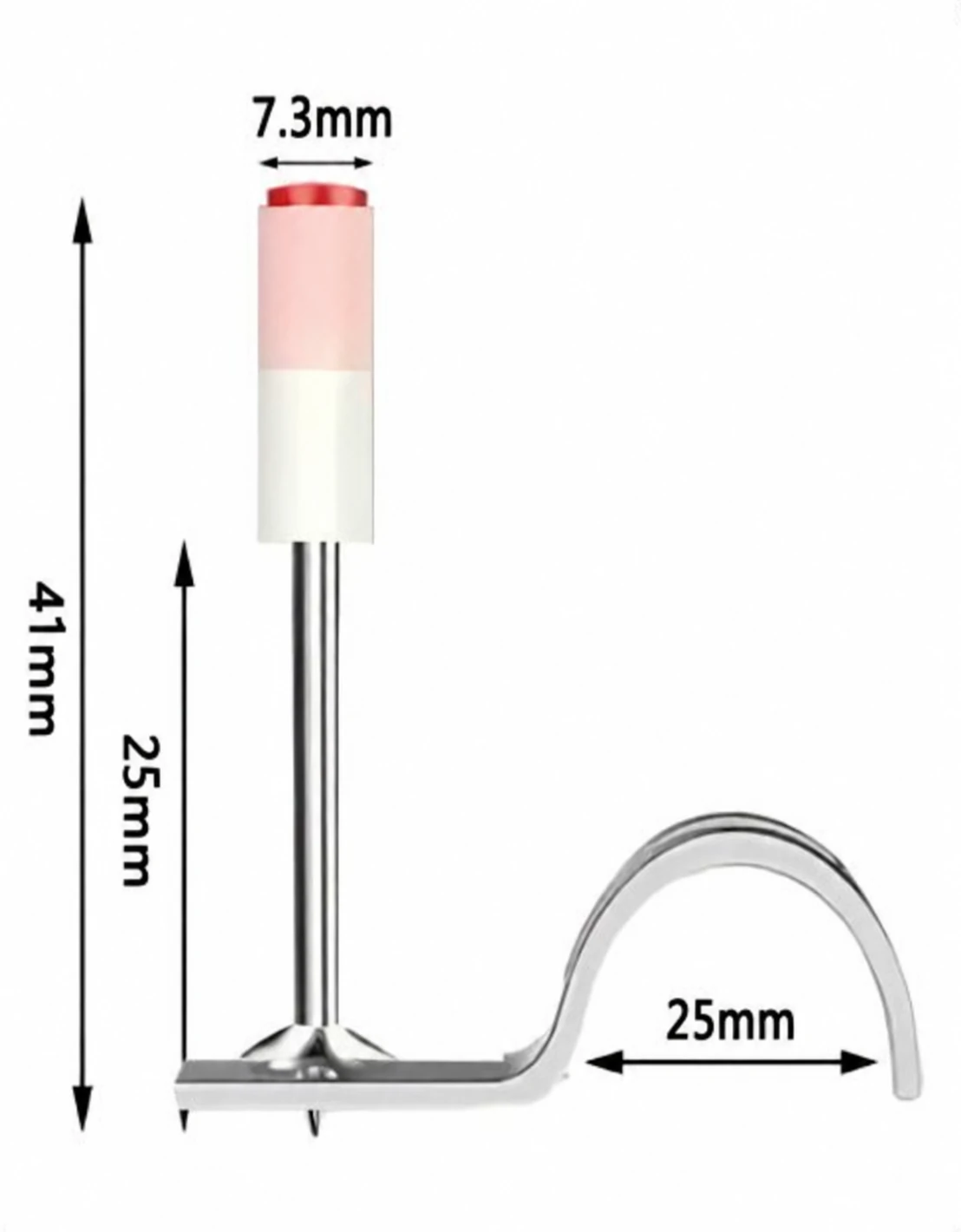 25 mm pipe clip pin nail; length below sleeve 25 mm; overall length 41 mm