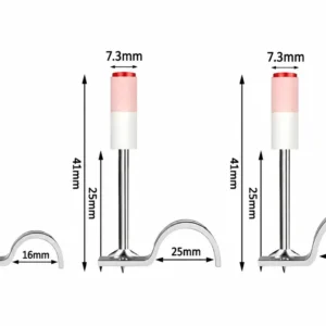 Pipe clip pin nails in 16 mm, 25 mm and 32 mm clip sizes, each with 25 mm length below sleeve and 41 mm overall length